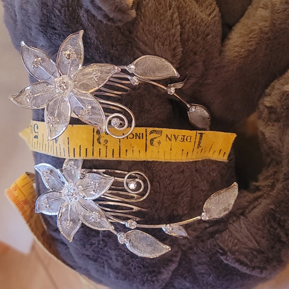 Matching pair of embellished combs